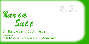 maria sult business card